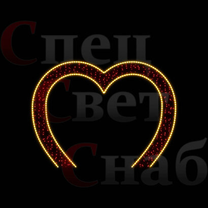 Новогодняя арка Сердце красная однослойная