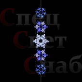 Гирлянда Снежинки на нити 5 шт. Белые Бело-Синие три размера
